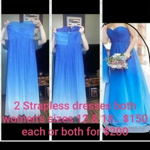 Beautiful blue strapless dress